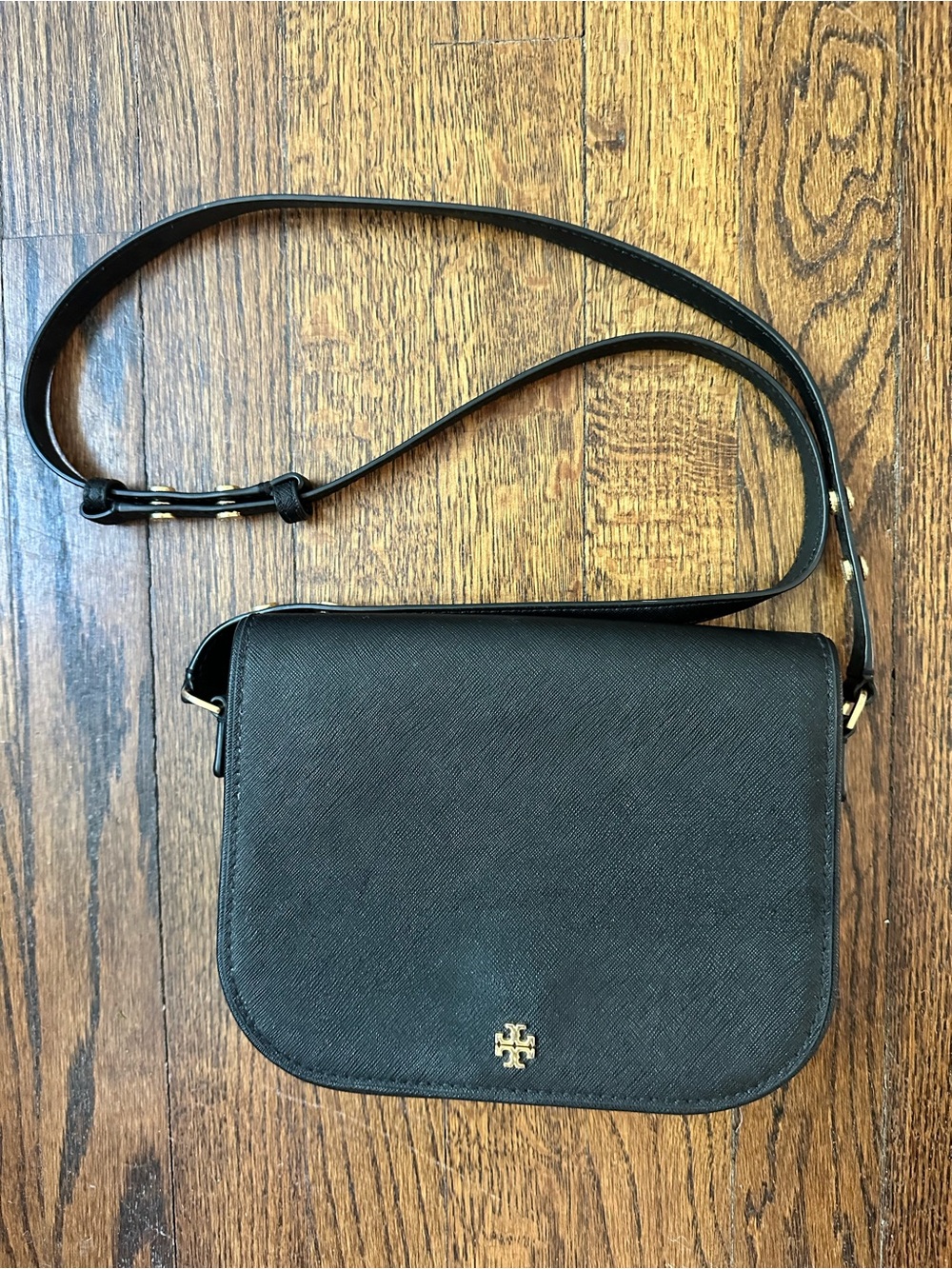 Tory Burch Black Crossbody with Gold Logo